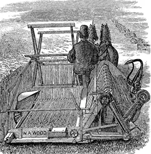 Vintage Farm Machinery Imprime: Tying machine with automatic sheaf binder