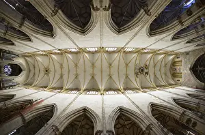 Gothic Vaulted Ceiling Imprime: Vaulting, view of the vaulted ceiling