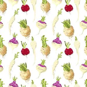 White Background Design Imprime: Vegetables roots pattern over white background