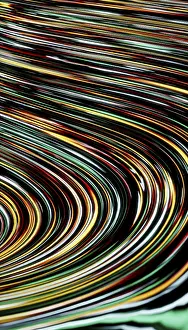 Abstract Computer Graphics Imprime: A vibrant 3D render featuring dynamic