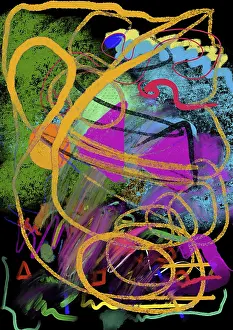 Geometric Shapes Imprime: A vibrant and dynamic abstract composition featuring bold