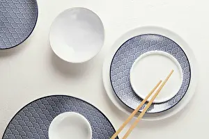 Elegant Tableware Imprime: Top view arrangement elegant tableware