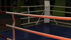 Deserted Sports Stadium Imprime: Front view empty boxing ring