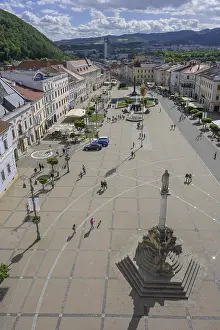 Deserted Historic Town Square Imprime: View from the clock tower to St