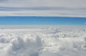 Cloudy Sky Aerial View Imprime: View over the clouds, cloudy sky