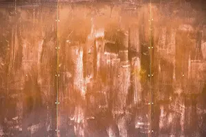 Deserted Landscape Photo Imprime: Front view and horizontal of a rusty panel