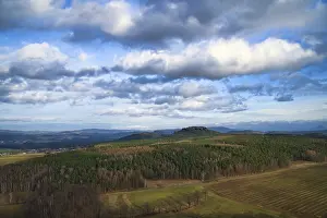 Central Europe Panoramic Shot Imprime: View from the Pfaffenstein. Forests
