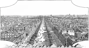 Auguste VITU Art Imprime: View from the platform of the Arc de Triomphe