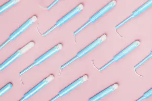 Menstruation Healthcare Imprime: Top view tampon pattern