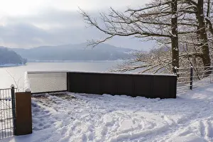 Winter Landscape Sauerland Imprime: Viewing platform at the Hennesee