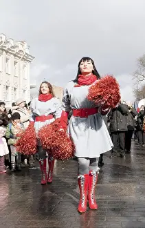 Impresiones de VILNIUS-5 DE MARZO: Un día soleado y un carnaval dedicado al comienzo de la primavera y a San Kazimiro - patrono de artistas y actores el 5 de marzo del 2011 en Vilnius, Lituania Lituania Imprime: VILNIUS-5 DE MARZO: Día soleado y un carnaval dedicado al comienzo de la primavera.