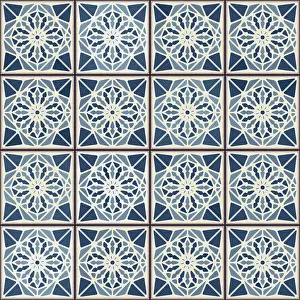 Mosaic Floor Pattern Imprime: Vintage ceramic tiles vector pattern