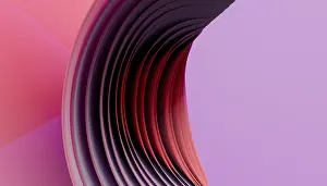 Obras De Arte Minimalistas Imprime: Ondas suaves en tonos de borgoña y rosa.