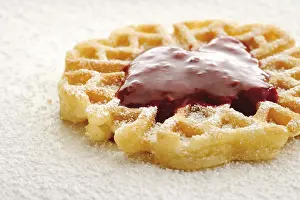 High Calorie Desserts Imprime: Waffle with raspberry