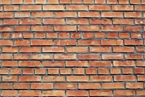 Red Coloured Bricks Imprime: Wall of red bricks