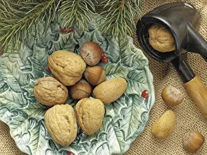Indoor Christmas Decor Imprime: Walnuts, almonds, hazelnuts, nutcracker
