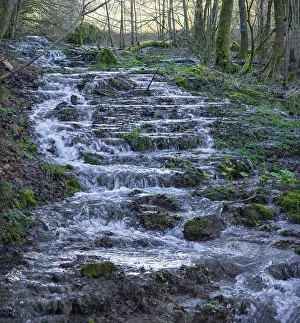 Bavaria Waterfall Imprime: Waterfall of a stream in spring