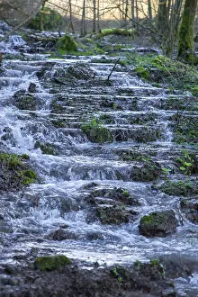 Bavaria Waterfalls Imprime: Waterfall of a stream in spring