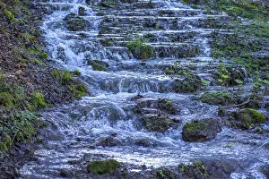 Central Europe Springtime Scenes Imprime: Waterfall of a stream in spring