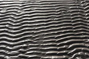Empty Beach Scene Imprime: Wavy pattern of sand on a beach