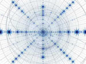 Abstract Computer Generated Image Imprime: White and blue texture with rays