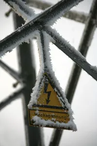 High Voltage Warning Sign Imprime: Winter high voltage