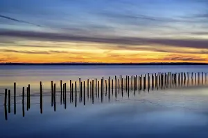 Deserted Winter Landscape Photography Imprime: Winter sunset at the Dummer