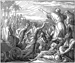 Old Testament Woodcuts Imprime: Woodcut, Return from Captivity