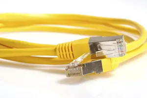 Network Data Transmission Imprime: Yellow network cable