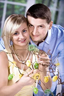 Easter Decoration Ideas Imprime: Young couple decorating for Easter
