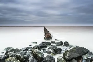 Netherlands Travel Destination Imprime: Mudflats at Holwerd