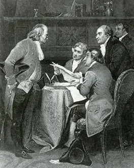American Revolution Leaders Imprime: Committee of Five, Declaration of Independence