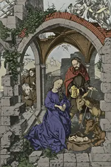 Christian Nativity Scene Imprime: Nativity